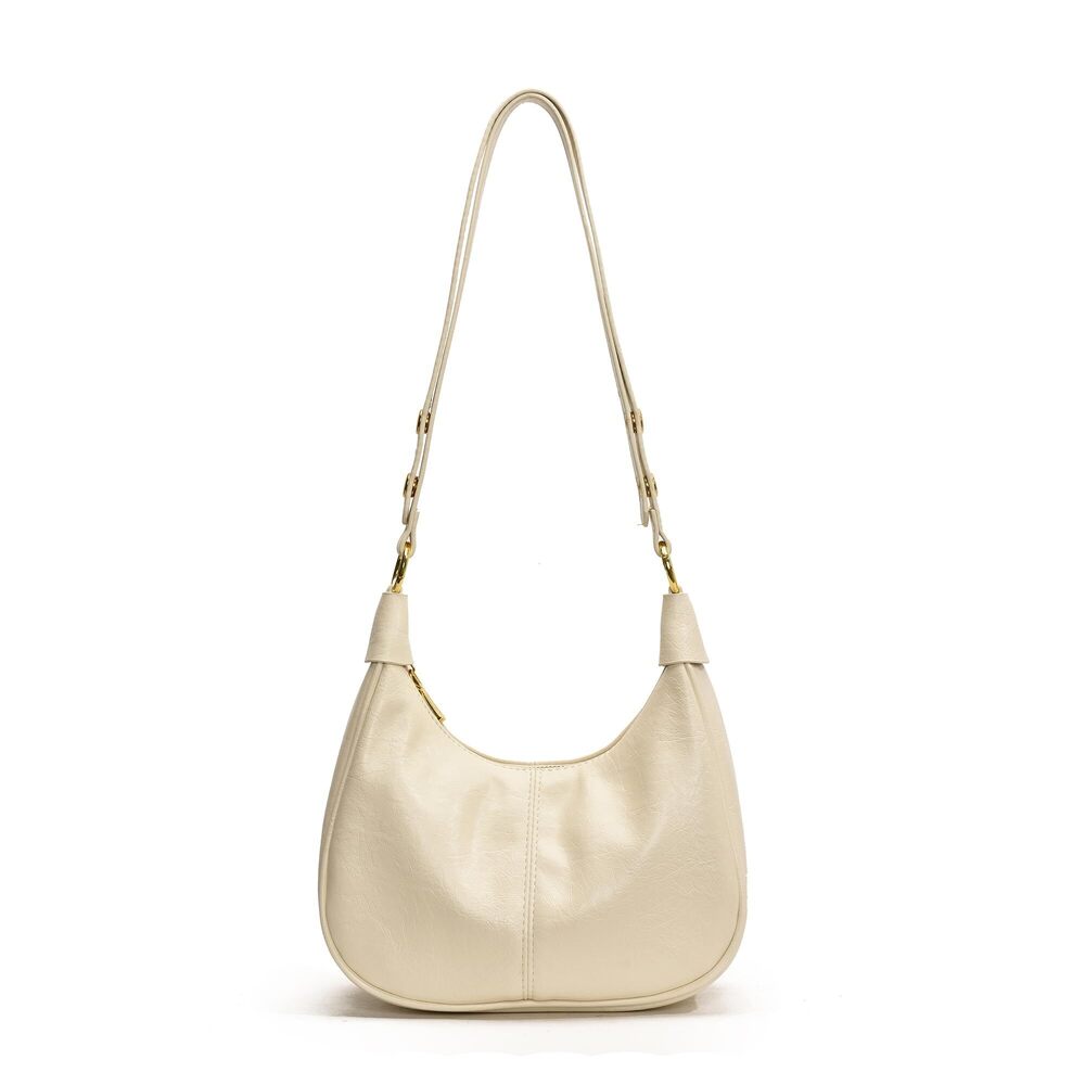 4721 Small Hobo Bags Retro Crescent Beige Shoulder Purse Fall Soft
